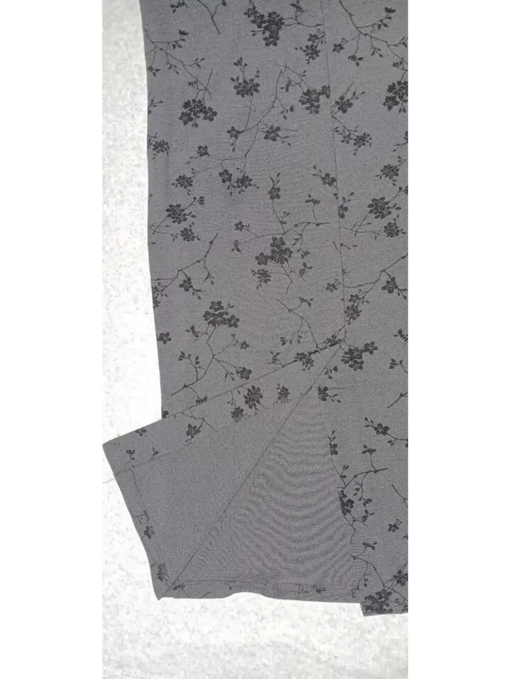 Talbots Petites Maxi Dress Womens Size P Grey Gray With Black Flowers Vneck...